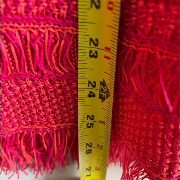 Tory Burch Brielle Womens Crochet Knit Fringe Hem Midi Skirt Pink Magenta Sz M - Picture 7 of 9